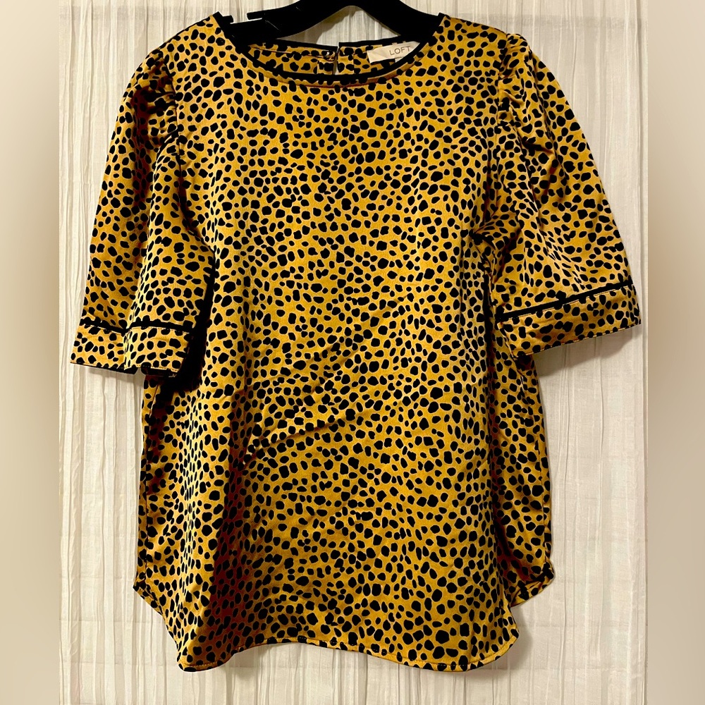 LOFT cheetah print blouse. Size S